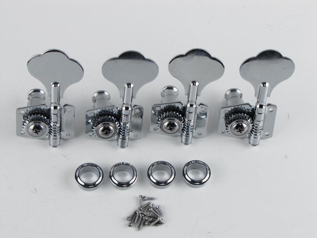 FLEOR 4pcs Vintage Open Gear Bass Tuning Keys Pegs Machine Head Tuner Fit FD 4 Strings Bass Guitar