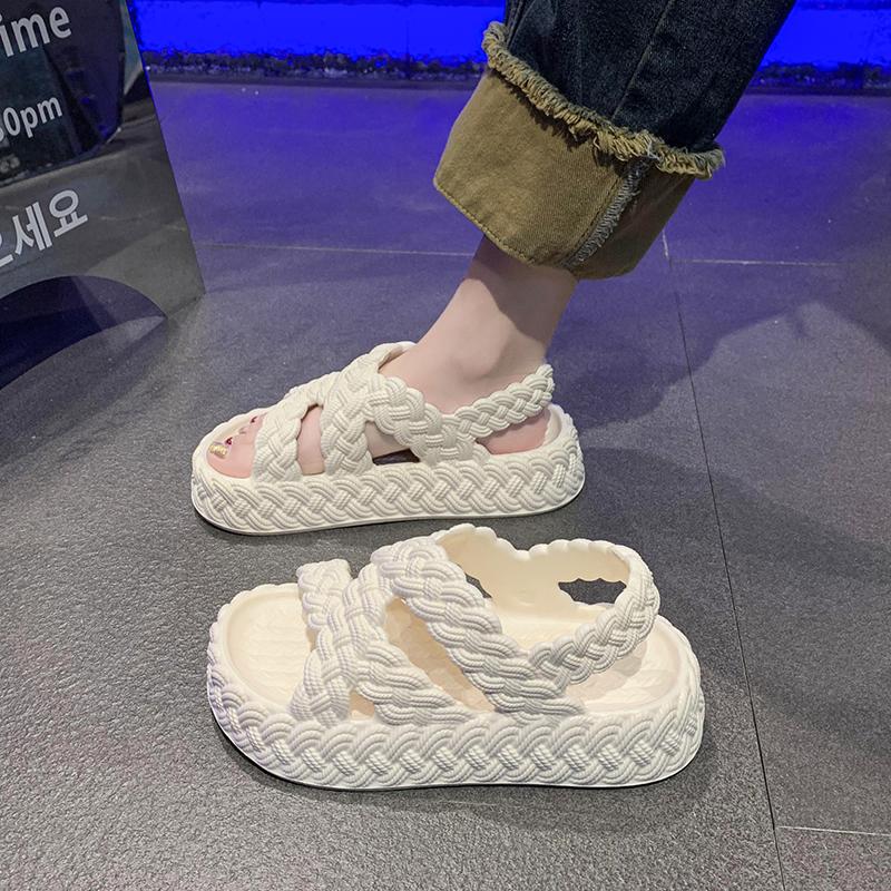 2025 New Platform Sole Hollow Open Toe Women Sandals Summer Fashion Casual Elegant Comfortable Running Shoes