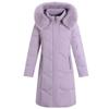 Elegant Vintage Women Down Coat Puffer Jacket Real Fur Collar Thick Warm Winter Plus Size Outerwear Middle Age Long Prakas