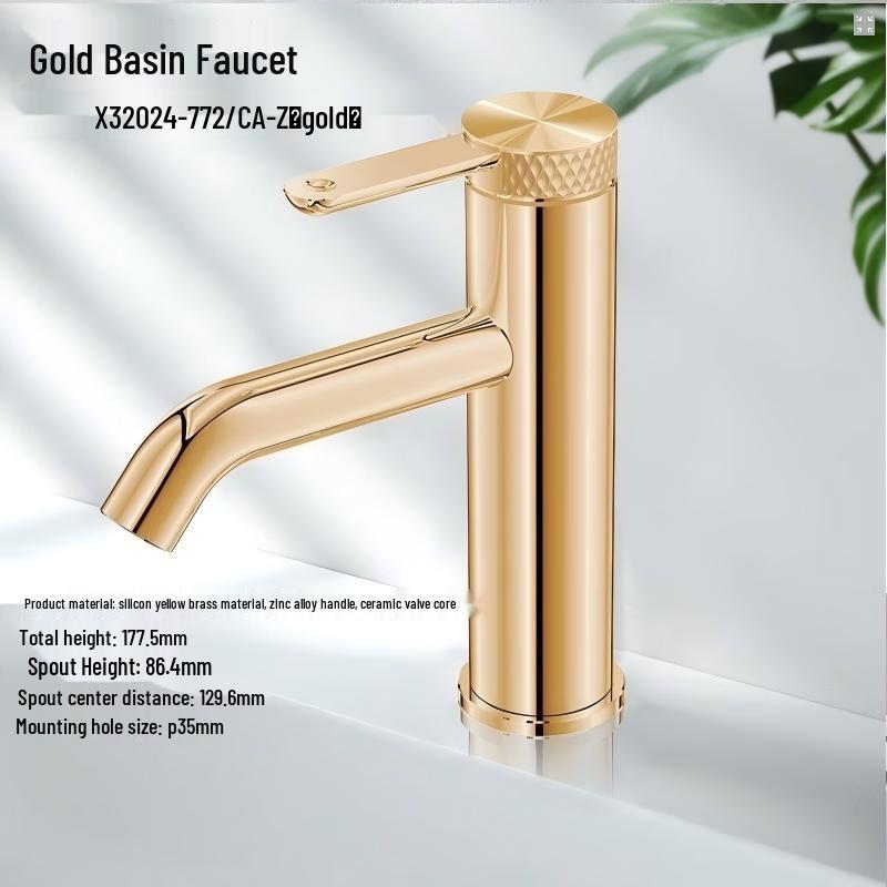 

Jomoo Single-Handle Gold-Tone Basin Faucet