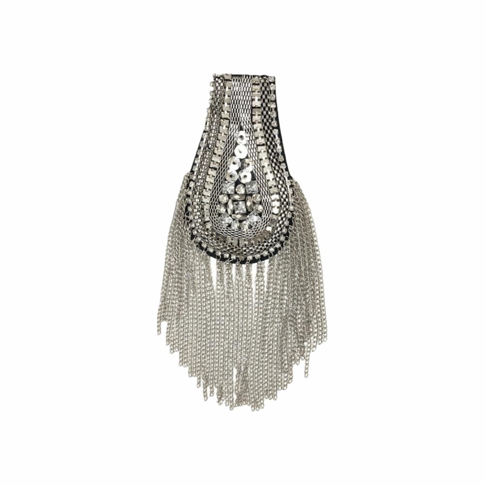 Long Chain Detachable Shoulder Epaulettes Multi Tassel Gold Brooch Jewelry Performance