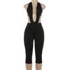 Spring/Summer 2026 European & American Women's Sexy Deep V-Neck Backless Slim-Fit Jumpsuit