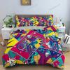 Color Comic Pattern Duvet Cover Queen King Cartoon Bedding Set for Kids Boys Girls Hippie Hip Hop Rock Style Comforter Cover741
