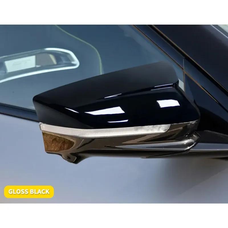 LHD For KIA EV6   Car Rearview Side Mirror Cover Wing Cap Sticker Exterior Door Rear View Case Trim Shell Carbon Fiber