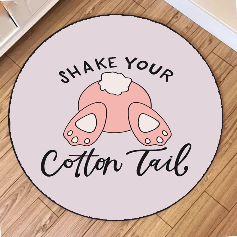 Easter Circular Carpet Living Room Balcony Mat Floormats Cute Children Cartoon Bedroom Bedside Area Carpets Rugs Home Decoration
