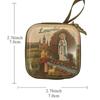 Square Cartoon Rosary Pouch with Feather Zipper, 7x7cm, 3.3cm Thick - Original Cross-Border Design