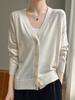 Women's Retro Big Button Cardigan Sweater - Loose Knit Design Jacket