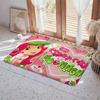 Cartoon S Strawberry Shortcake Floor Mat Eco  Flannel Doormat Non Slip Odorless Indoor Floor Rug Soft Short Plush Home Mat