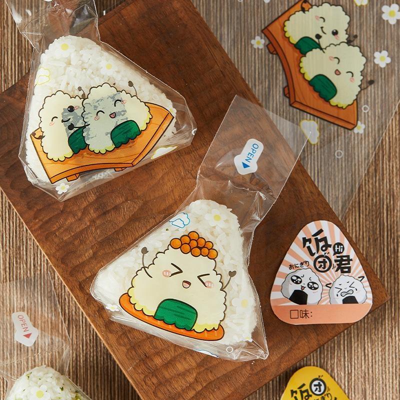 50Pcs Triangle Rice Vegetable Roll Onigiri Sushi Disposable Packaging Bags Lunch Bento Accessories