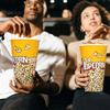 Novelty Place Retro-Style Plastic Popcorn Containers for Movie Night - 7" Tall X 4.5" Top Diameter (3 Pack)