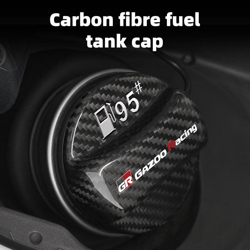 Vdcp6 Real Carbon Fiber Gas Fuel Tank Cover Oil Filler Dustproof Cap For Toyota GR GAZOO RACING Prado Yaris Hilux Corolla Prius Avensi