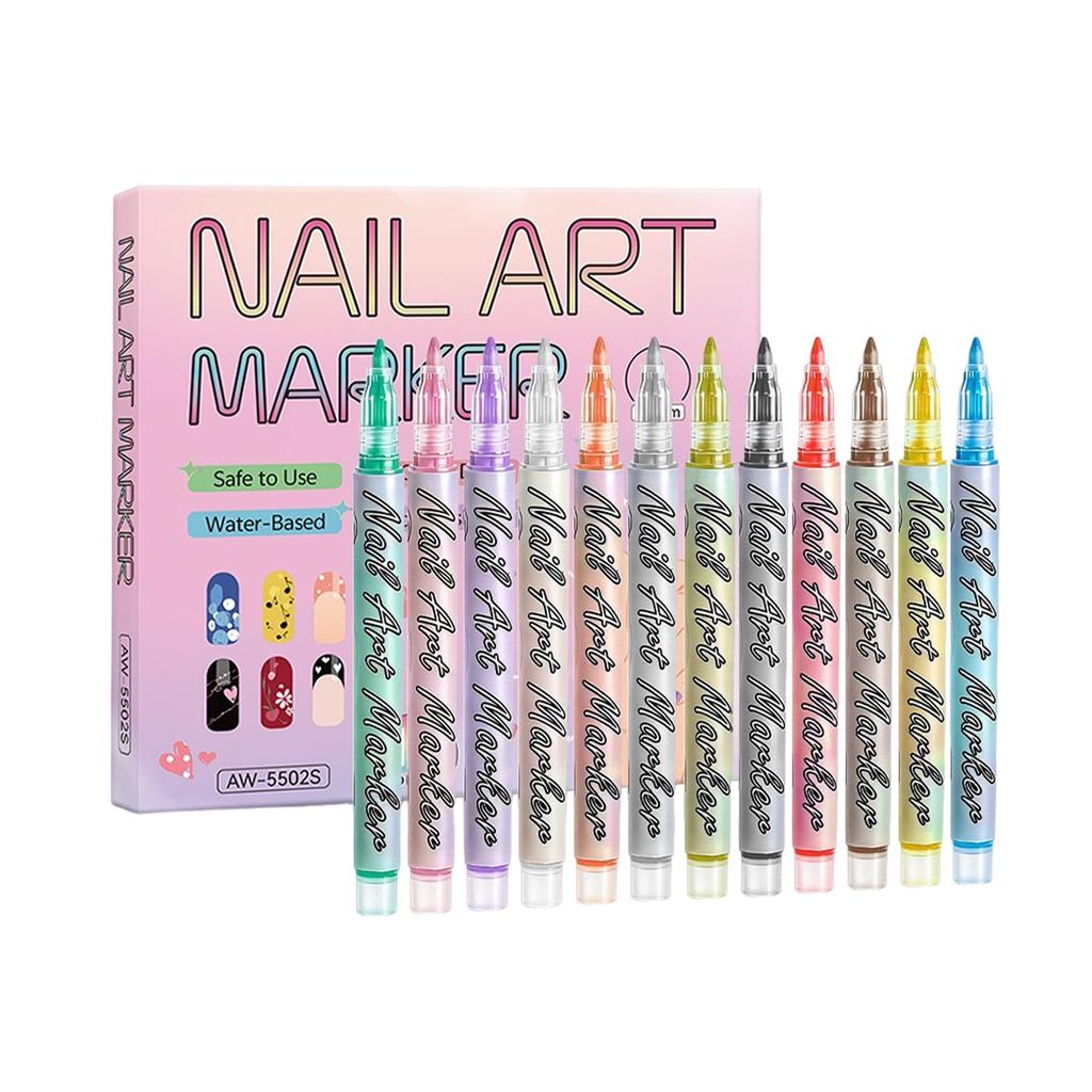 Nail Pen Painting And Outlining Pen 0.7mm Nail DIY Quick-drying Pen Colorful Painting And Outlining Nail Pen 30ML