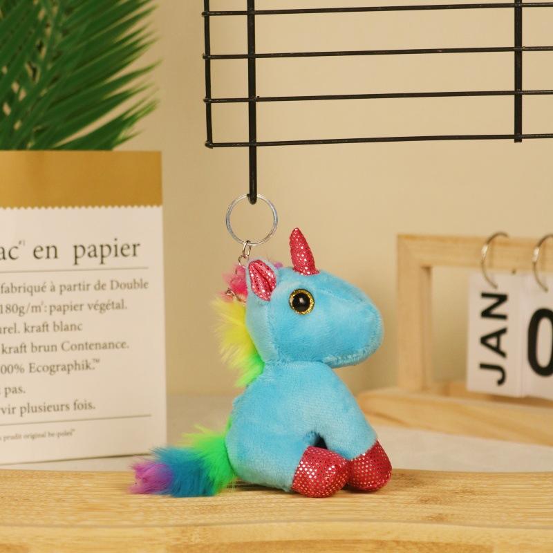 

Милий плюшевий брелок у вигляді єдинорога, лялька поні, плюшева лялька єдиноріг, підвіска на сумку. 13 cm. синій