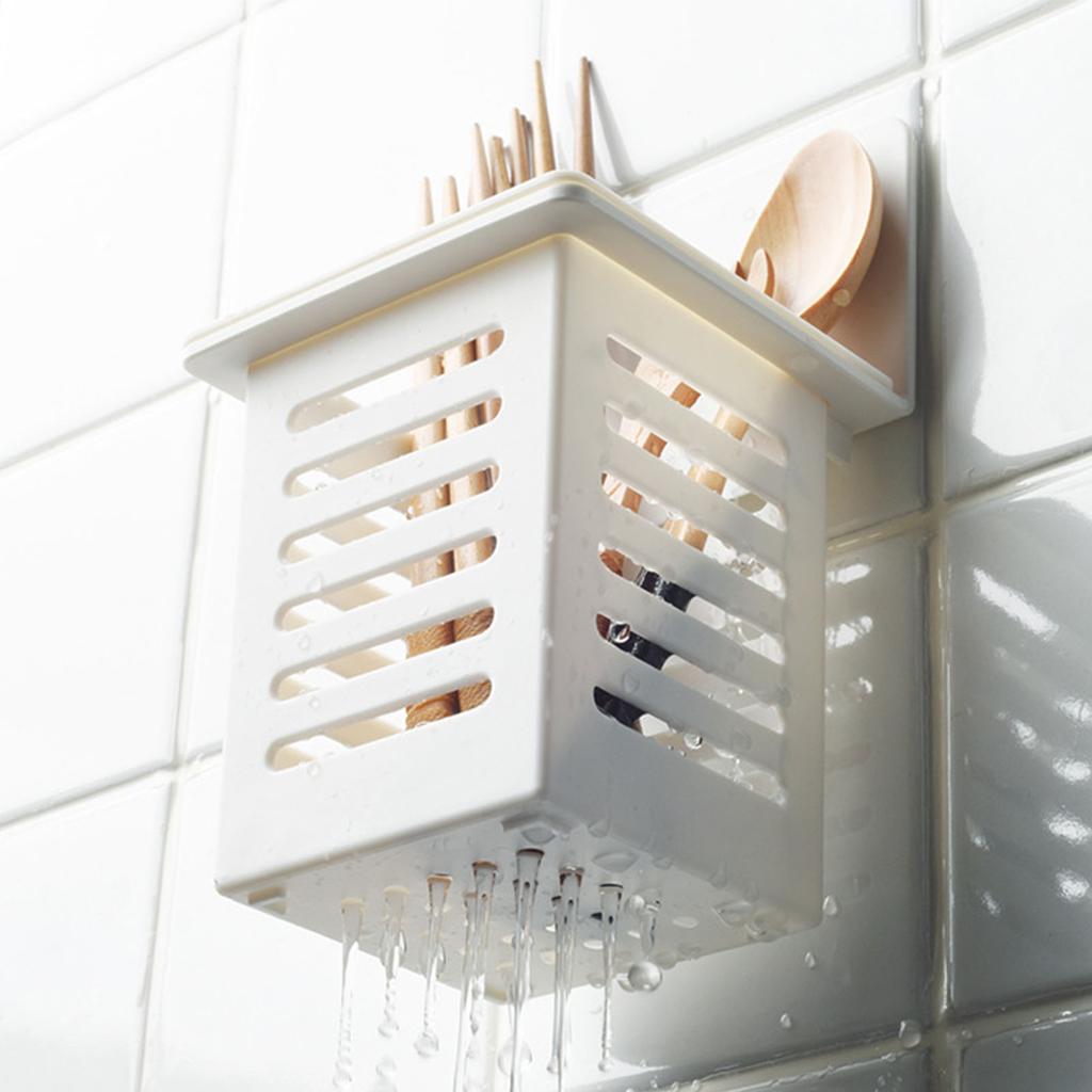 Kitchen Hollow Wall Hanging Chopsticks Cage Punch Free Chopstick Drying Rack Chopsticks Basket Drainer