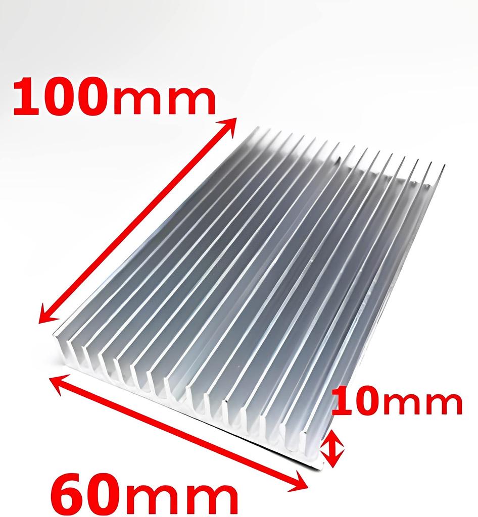 Large Heatsink [High Cost Performance] 100 X 60 X 10mm Cooling Aluminum 8-Piece Set with Thin Fins Heat Dissipation Plate Fan Sink TOKUGAWAMIKA