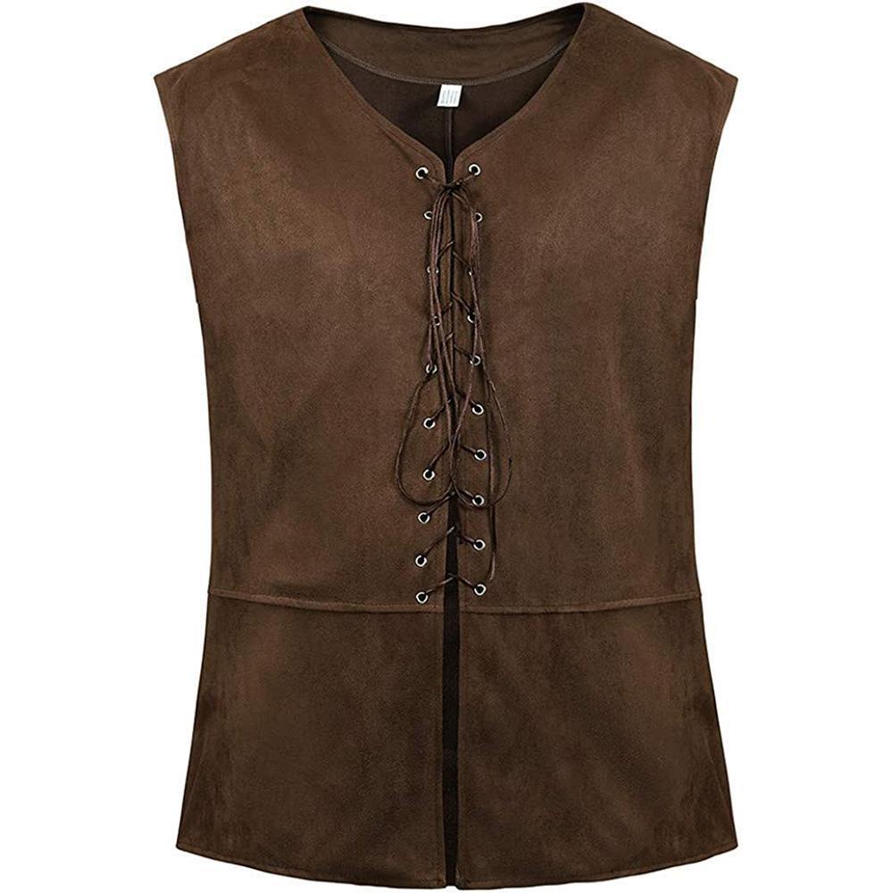 Medieval Costume Vest Pirate Costume Renaissance Retro Sleeveless Vest Gothic-style Cosplay Couples Clothing Halloween Costume
