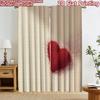 2D Flat Printing 2pcs Curtain Party Curtain Valentine's Day Red Heart(1) Digital Printed Polyester Drapes Festive Curtains