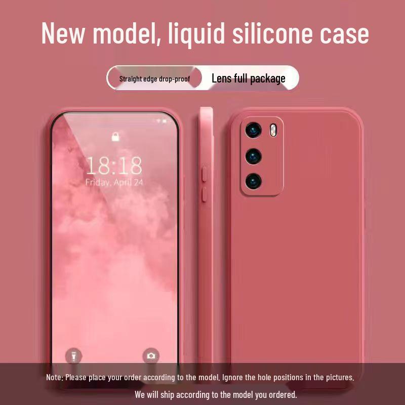 Huawei P40 Liquid Silicone Phone Case: Full Coverage, Drop Protection, Skin-Friendly, High-End, Solid Color.