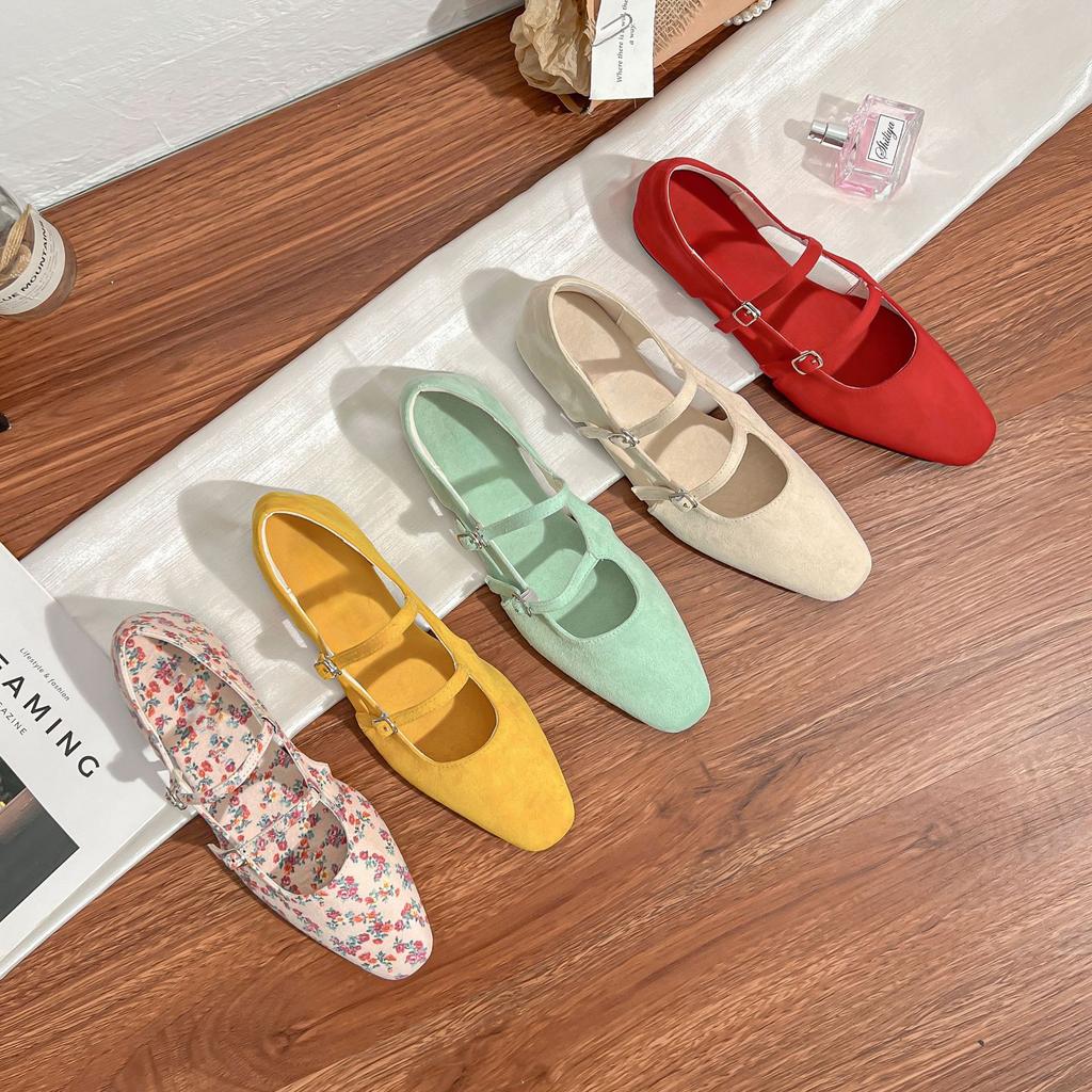 2025 Autumn and Summer New Mary Jane Flat Single Shoes Women's Outer Wear Temperament Hollow Breathable Women's Shoes Casual Style Versatile Women