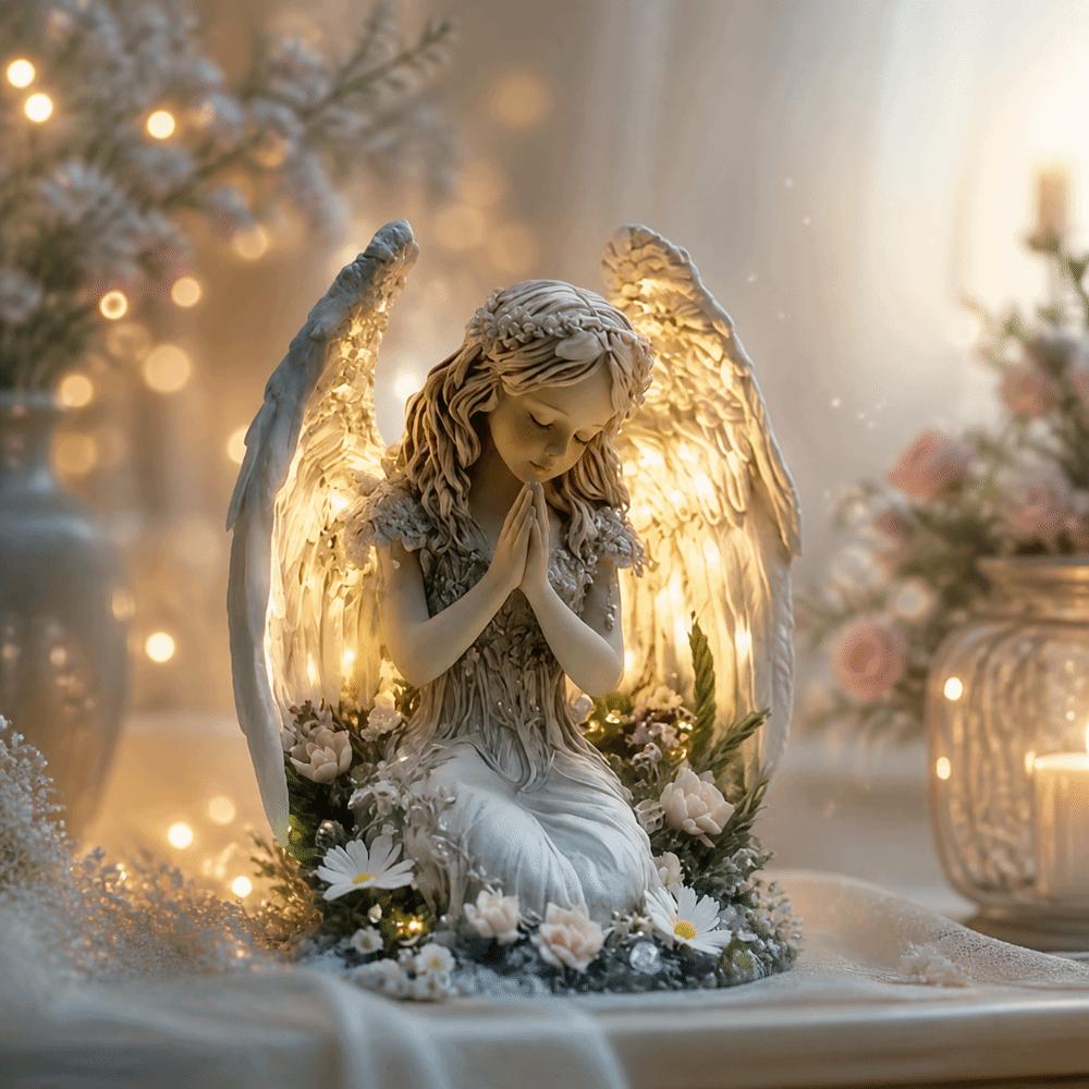 Warm Atmosphere Angel Statue Acrylic Prayer Angel Acrylic Ornament Desktop Decoration  Christmas