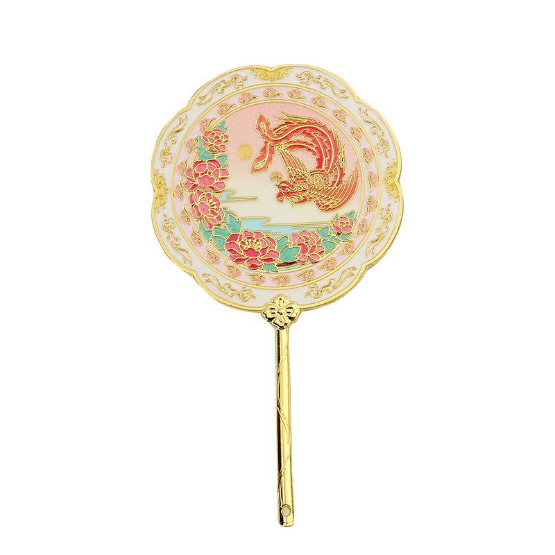 Cultural & Creative Metal Travel Makeup Mirror and Comb Set
