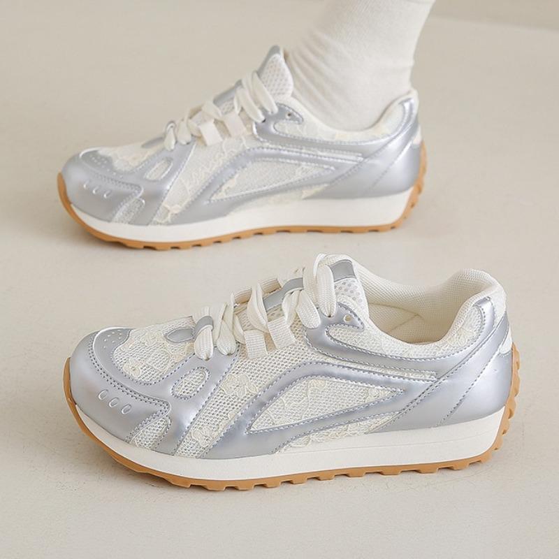 Fashion Women's Fad Casual Mesh Breathable Sneakers Non Slip Comfort Lady Flat Shoes Bottomed Breathable Training Shoes Zapatillas Mujer