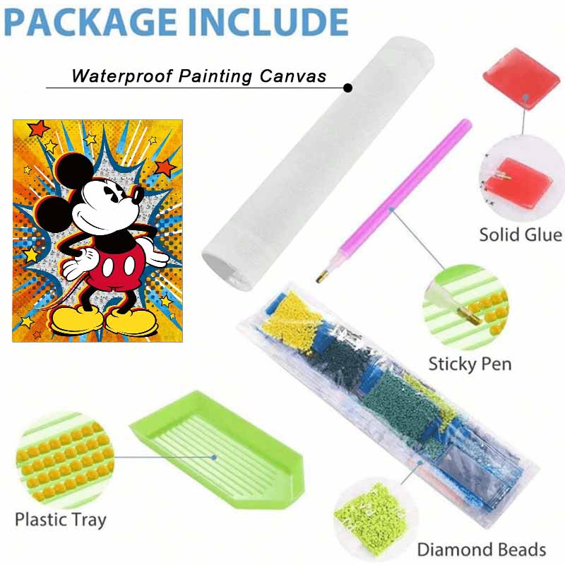 Disney DIY Diamond Painting 5d Mickey Mouse Retro Pop Art Cross Stitch Diamond Living Room Bedroom Decoration Painting