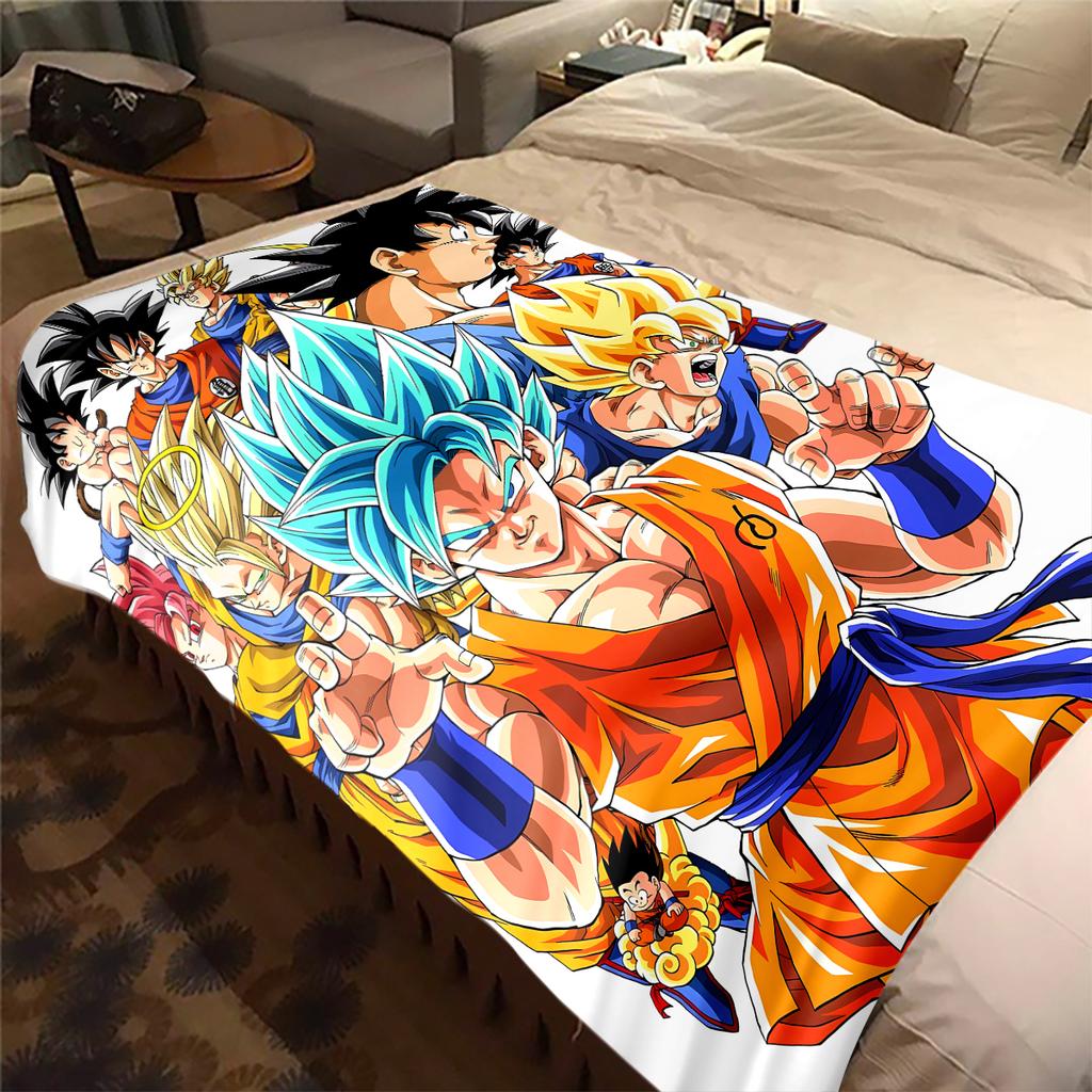 1 ks Flanelová deka s potiskem Dragon Ball Super, Vysoce kvalitní, Pro všechna roční období, Domácí dekorace, Teplo a pohodlí, Perfektní jako vánoční dárky