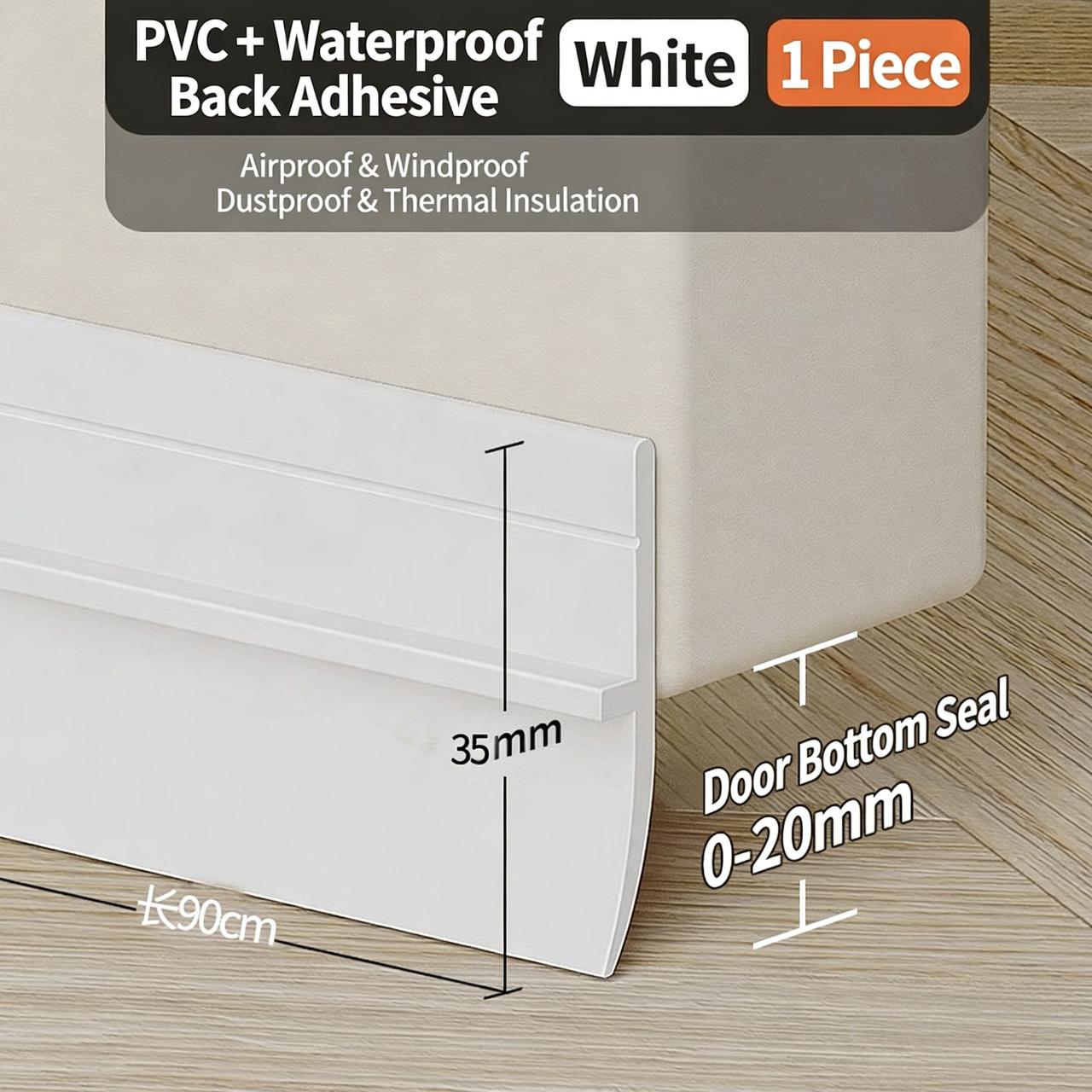 

1pc Door bottom sealing strip, door seam sound insulation strip, windproof sticker, water blocking and cockroach prevention 3.5cm&90cm белый