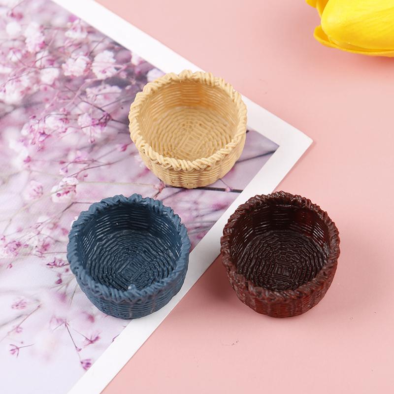 1:12 Dollhouse Miniature Resin Mini Storage Basket Model Decor Accessories