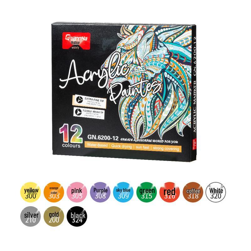

6200 Double-Headed Acrylic Marker Set: 84 Colors for Pastel, Album, Ceramic, Graffiti, and Watercolor Painting.