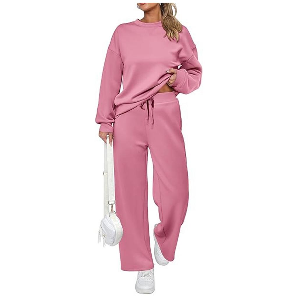 Women's 2 Piece Solid Color Casual Sportswear Long Pants Set