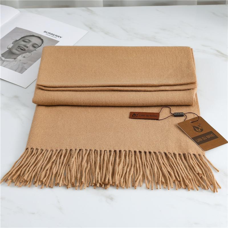Scarf Imitation Cashmere 29 Colors Thick Warm Solid Color Scarf Shawl Women'S Winter Fashion Tassel Versatile Scarf Men