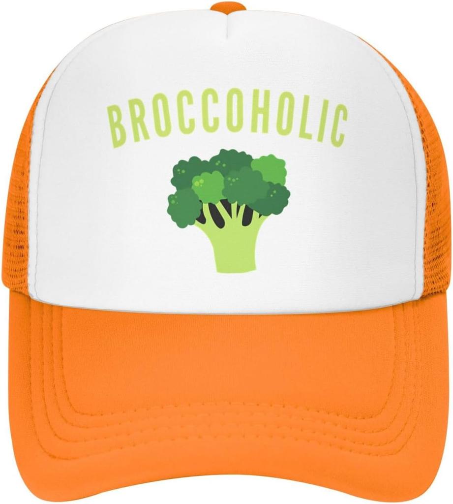 Vegane Brokkoli Broccoholic Lustige Verstellbare Netz-Trucker-Kappe für Erwachsene Unisex Klassische Hüte Angelkappen Schwarz