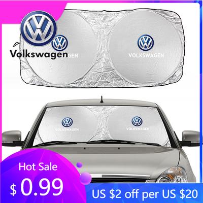 2026 Hot For Volkswagen VW Car Windshield Sun Visor UV Sunshade Protection Shield For VW GTI Polo Golf Passat Tiguan Arteon Toua