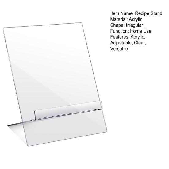 Acrylic Book Stand Clear Book Display Easel Holder Space-Saving Adjustable Angle Cookbook Holder for Displaying Tablets Newspaper Magazines Notebooks