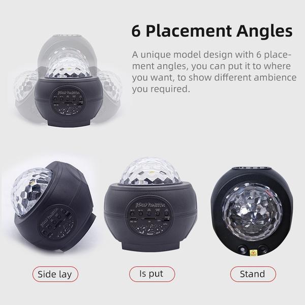 Bluetooth Star Projector Night Light Voice & Remote Control 32 Lighting Modes Built-in Music Player Star Galaxy Ocean Wave Projection Lamp Decor