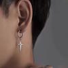 1 PAIRE boucles d'oreilles anneau tétragonal vent froid design de niche mode polyvalent boucles d'oreilles croix haute qualité quotidienne hip hop