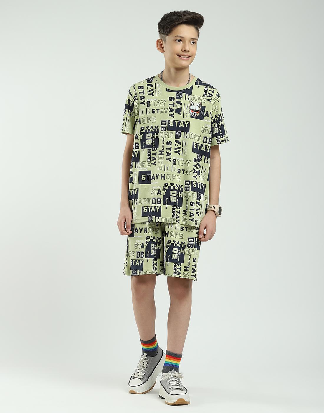 

Monte Carlo Boys Regular Fit Printed Half Sleeve Bermuda Set 13-14 Years зелёный