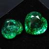 Natural Green Emerald Loose Gemstone 12 ct Heart Shape Pair for Jewelry Making and Gem Collections