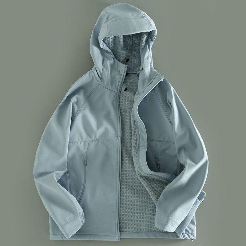Clearance Sale of Export Surplus Spring and Autumn Men's Casual Hooded Jackets, Softshell Coats, Large Sizes, Multiple Colors, Trendy Tops