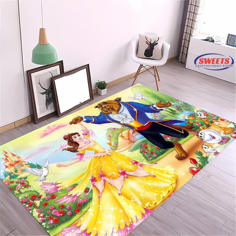 

New Shelves!Disney Belle Princess Carpet,Living Room Bedroom Office Area Children s Room of Choice,Non-slip Machine Washable Mat 40x60cm (16x24in)