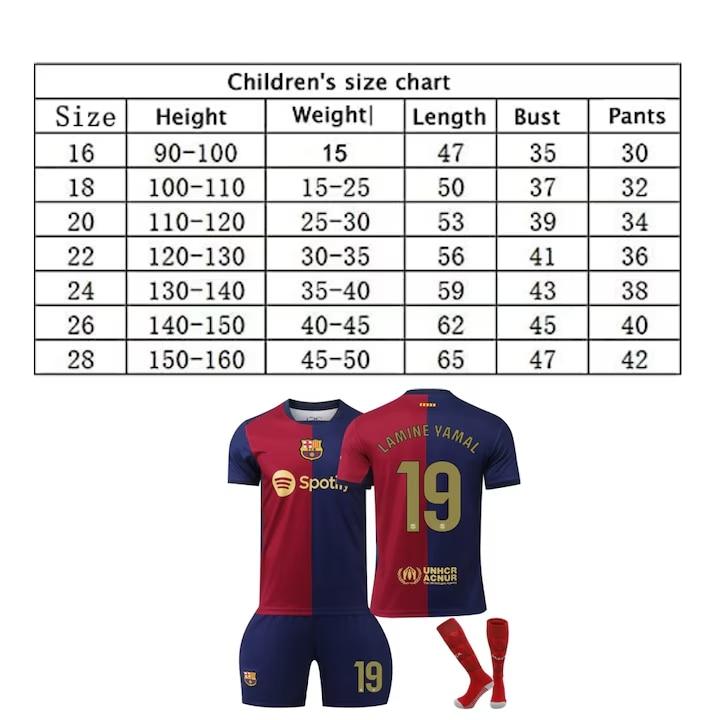 FC Barcelona Yamal 2024-25 Maglia Bambino Traspirante Asciugatura Rapida Blu Manica Corta Divisa Calcio Giovanile