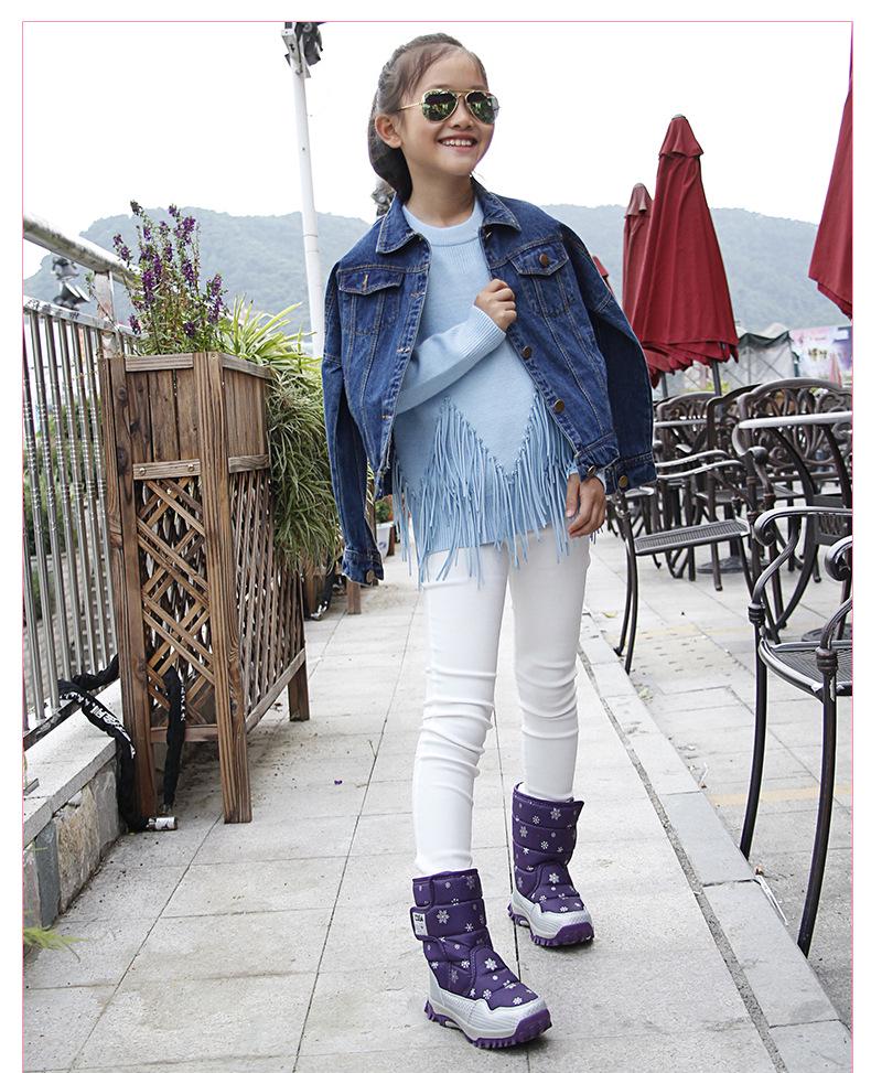 2025 Thickened Kids' Snow Boots: Warm Cotton, Winter Style, Plus Velvet for Boys & Girls