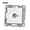 EIOMR EU Standard Wall Power Sockets White Crystal Glass Panel 16A Usb TV RJ45 Wall Switch Usb Outlets Module DIY for Round Box