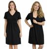 Nursing Nightgown 100% Cotton For Postpartum Hospital Black