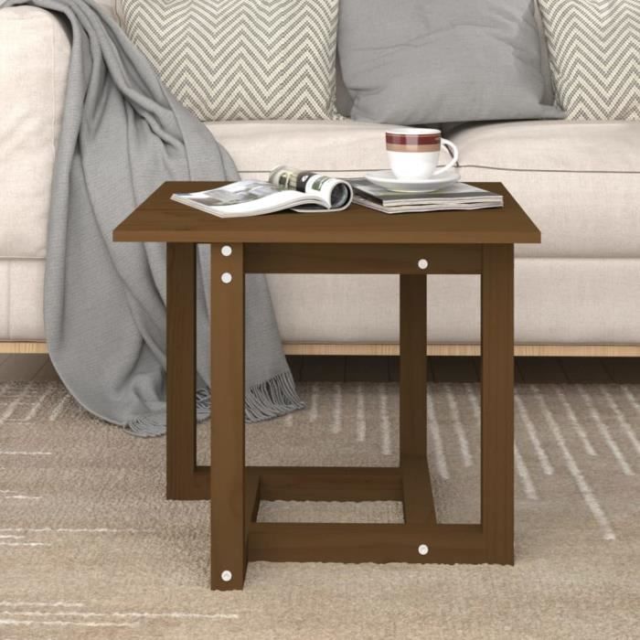 VidaXL Table basse Marron miel 50x50x45 cm Bois massif de pin 822175