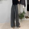 Women's Popular Gray Wide-Leg Pants - New Spring Style, Fashionable, Versatile, Loose, Slimming, Casual Straight-Leg Design