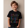 Rozmiary europejskie ' "W świecie, w którym możesz być wszystkim, bądź życzliwy" Bawełniany T-shirt - Miękki Top z Okrągłym Dekoltem i Krótkim Rękawem, Codzienny Strój Odpowiedni na Lato