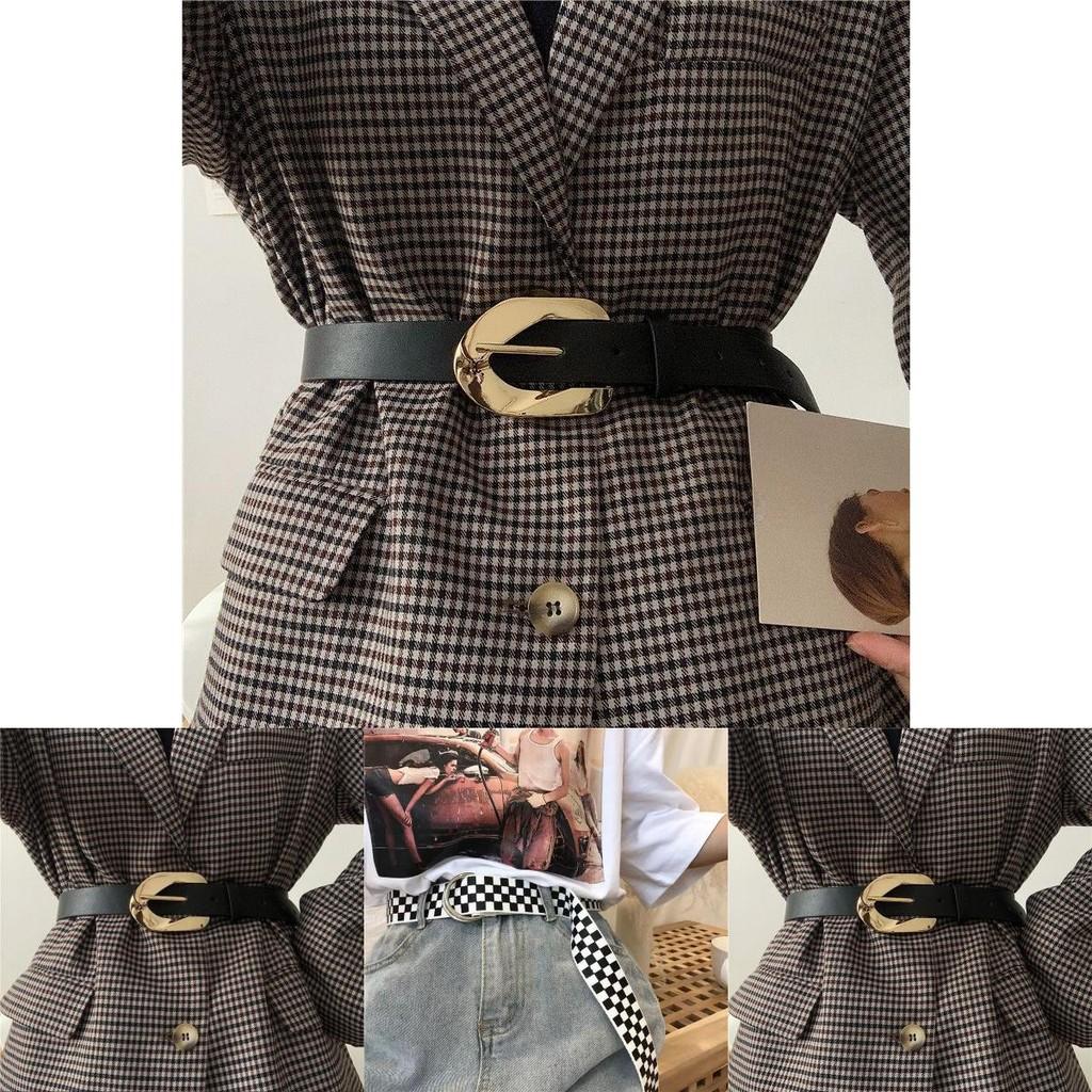 Curea de damă la modă în talie din PU negru pentru un stil fără efort cu rochii și sacouri Toamna aceasta